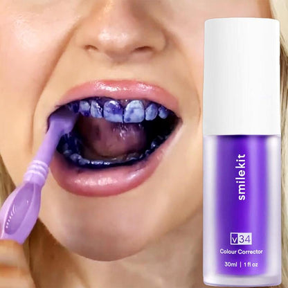 V34 Purple Safe Teeth Whitening Toothpaste Dental Care Product